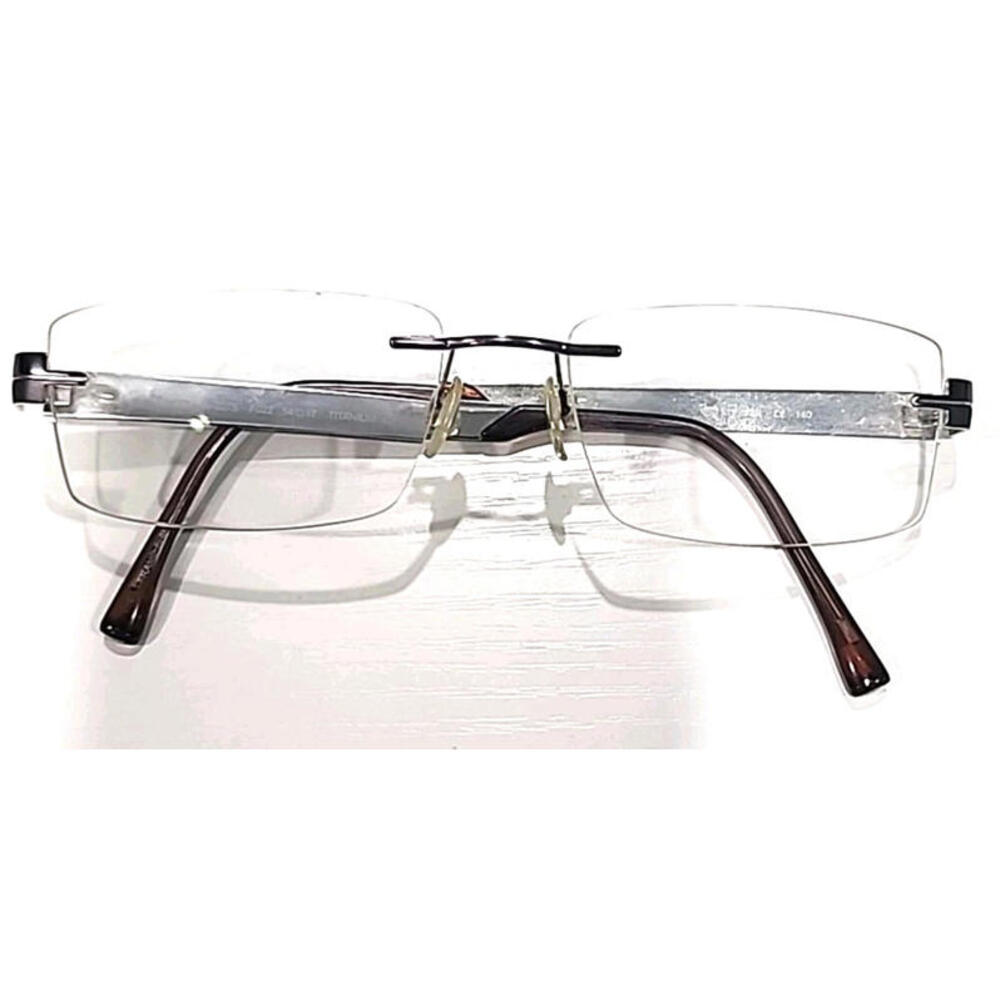 Stepper SI2275 Gunmetal Brown Rimless Rectangle Eyeglasses Frame 54-17 140